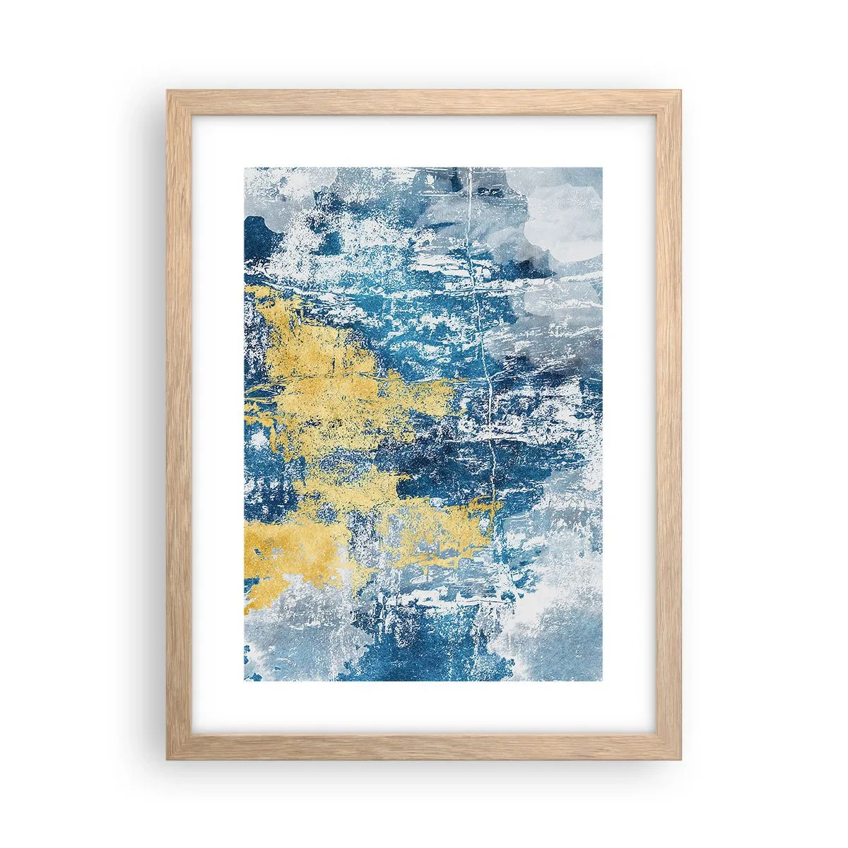 Een poster in een licht eiken lijst - Abstractie vol met weer - 30x40 cm