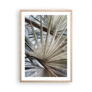 Een poster in een licht eiken lijst - Fans in de tropen - 50x70 cm