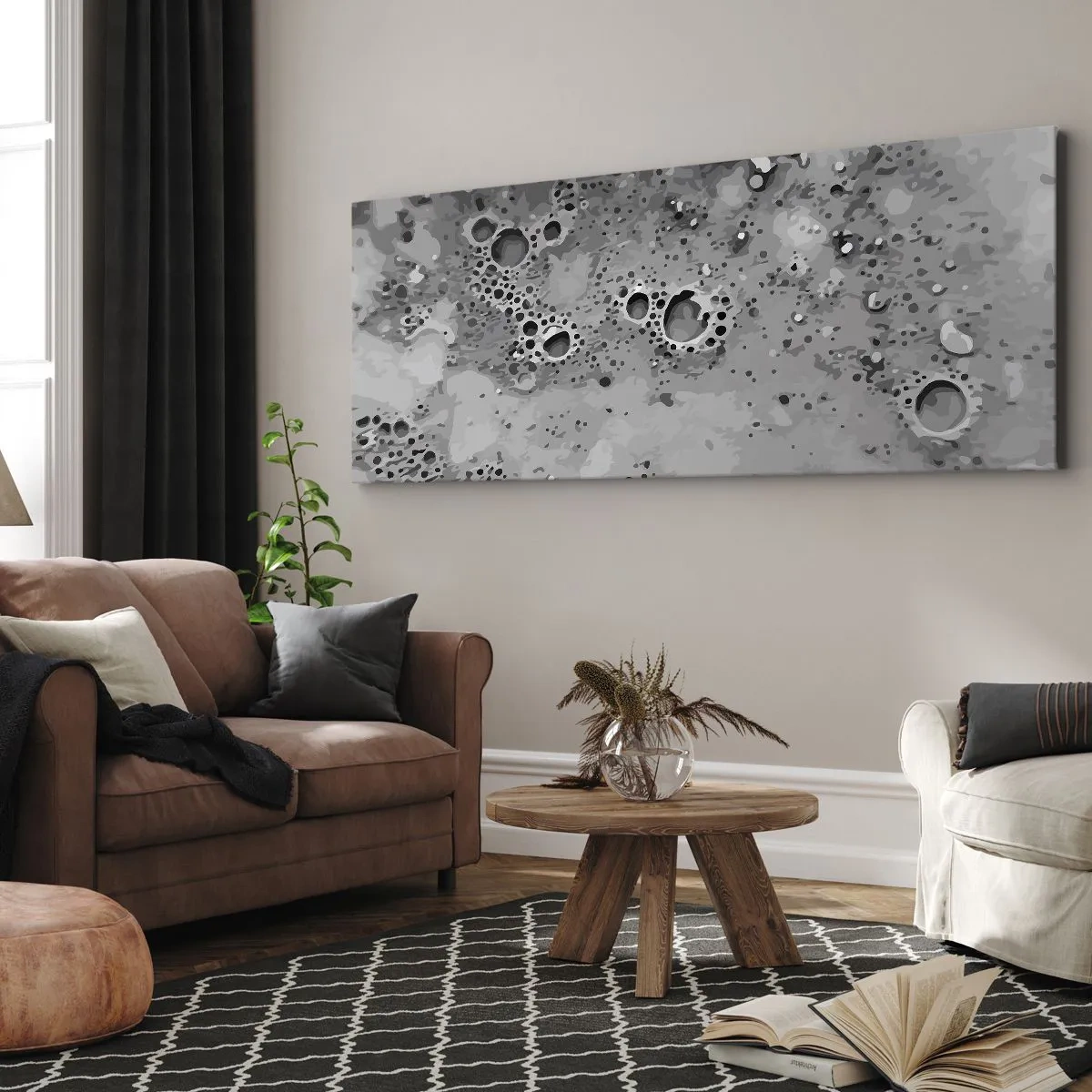 Schilderen op canvas - Als een maanlandschap - 100x40 cm
