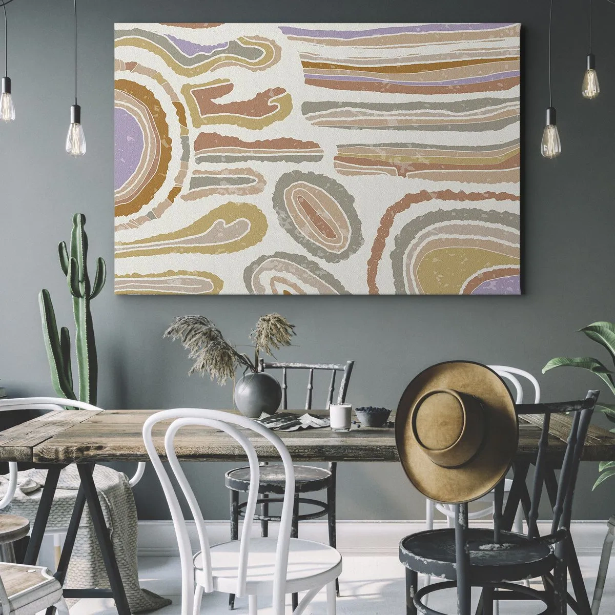 Schilderen op canvas - Kleurrijke doorsneden - 120x80 cm