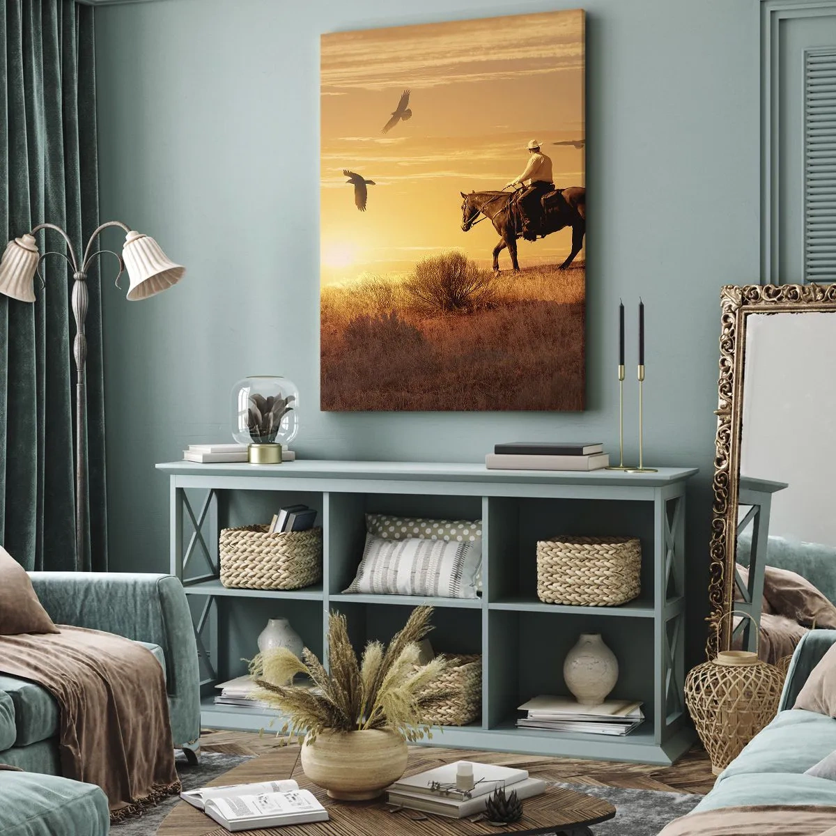 Schilderen op canvas - Alleen over de prairie - 65x120 cm
