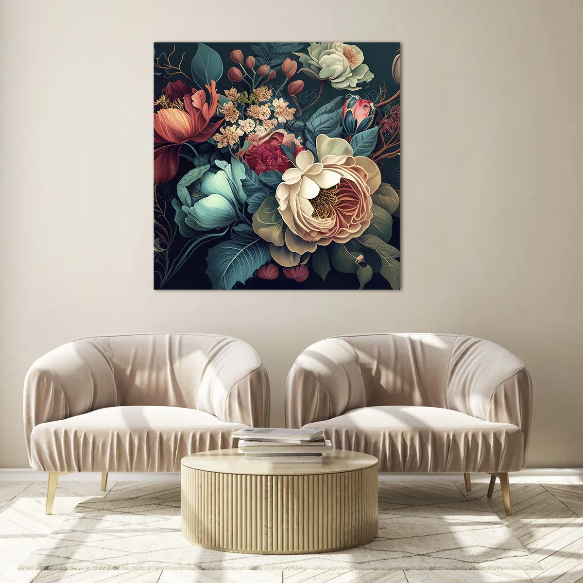 Schilderen op glas - 19e-eeuwse charme - 50x50 cm