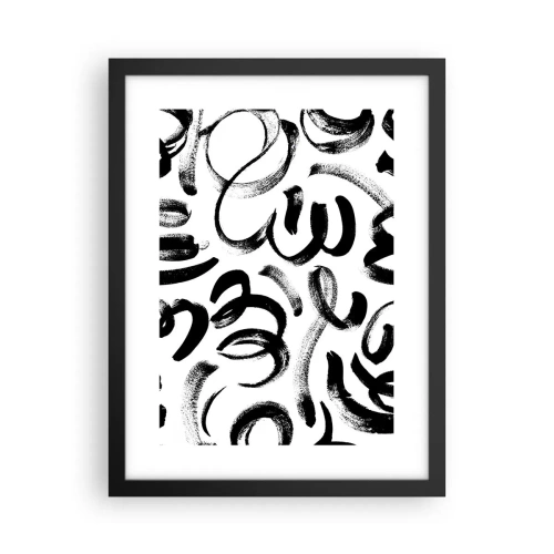 Poster in een zwarte lijst - Zwart op wit - 30x40 cm
