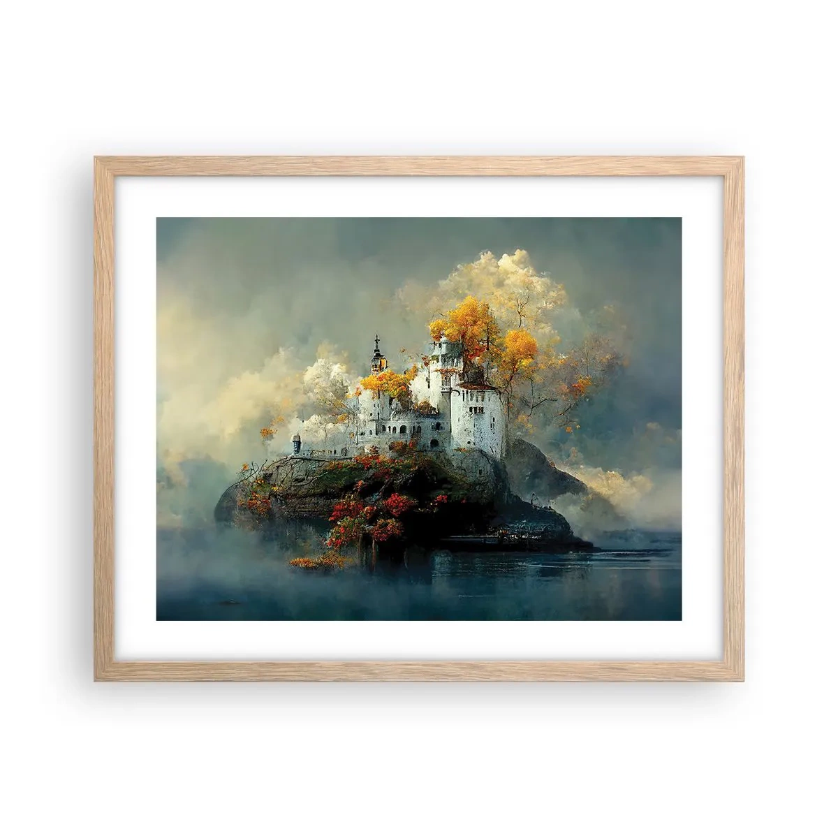 Een poster in een licht eiken lijst - Het begin van een romantisch verhaal - 50x40 cm