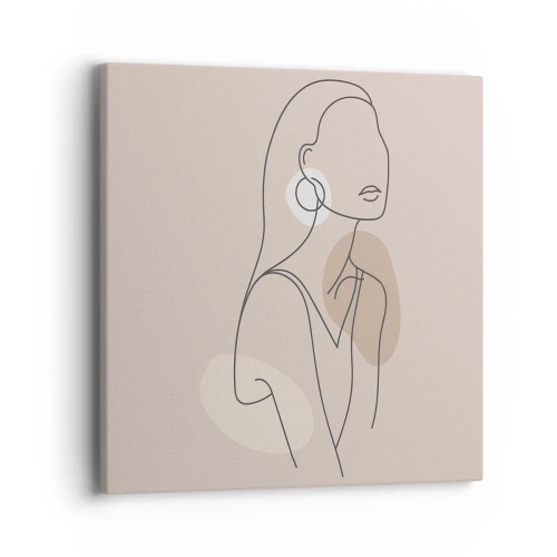 Schilderen op canvas - meisjesachtig icoon - 40x40 cm