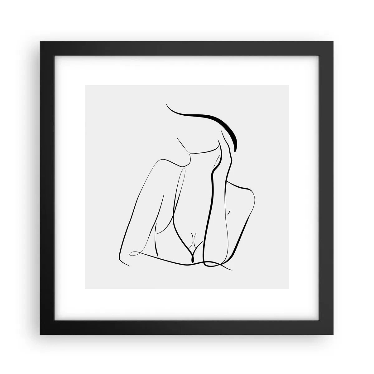 Poster in een zwarte lijst - Op de golf van dromen - 30x30 cm