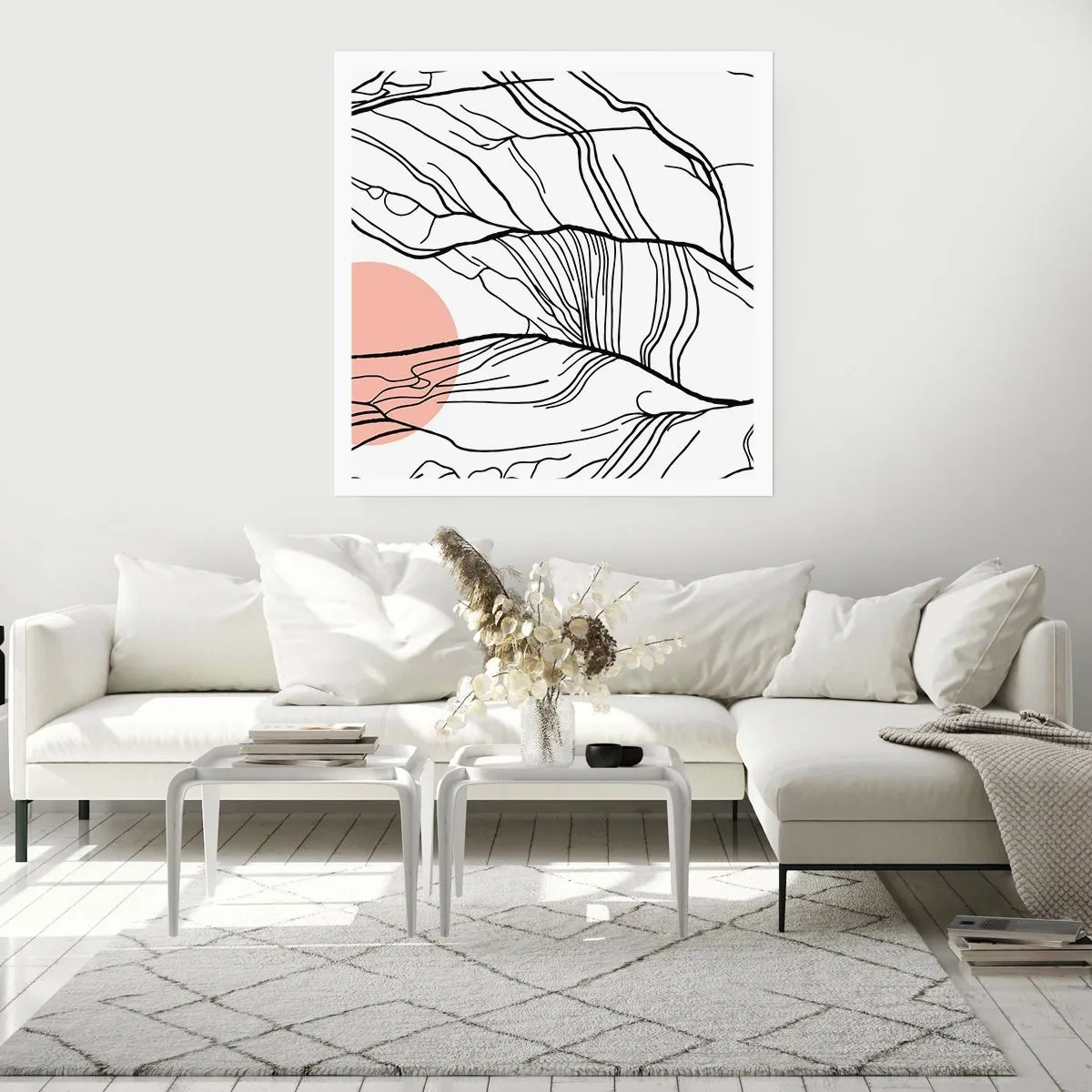 Poster - In een web van twijgen - 60x60 cm