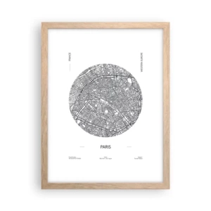 Een poster in een licht eiken lijst - Anatomie van Parijs - 30x40 cm