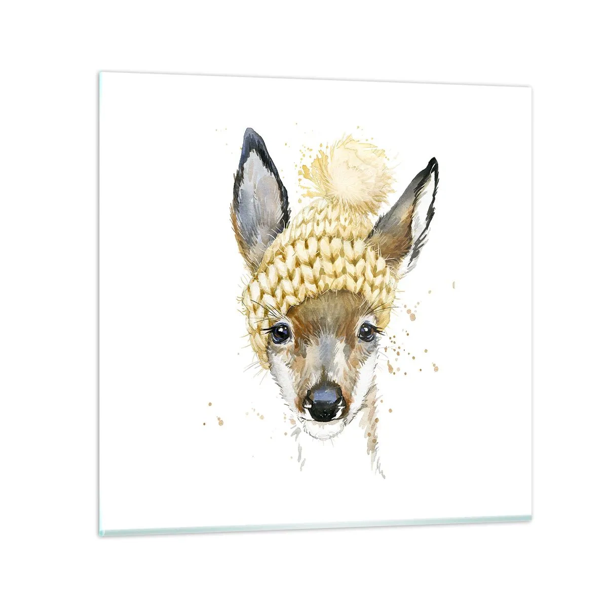 Schilderen op glas - Voor de winter in een besneeuwd bos - 40x40 cm