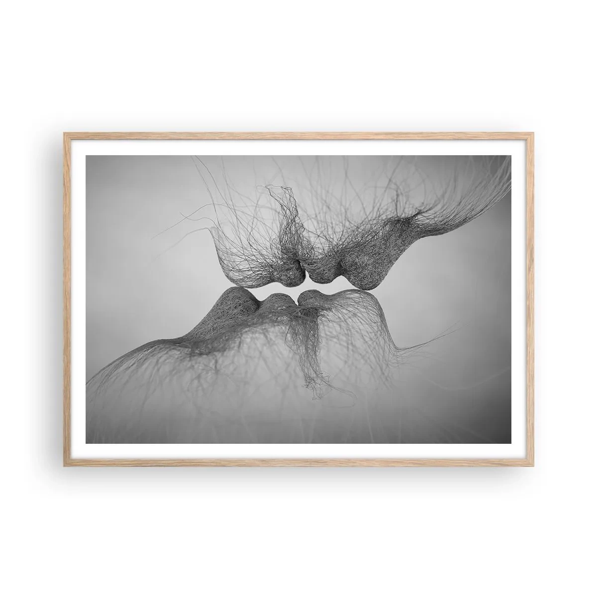 Een poster in een licht eiken lijst - Kus van de wind - 100x70 cm