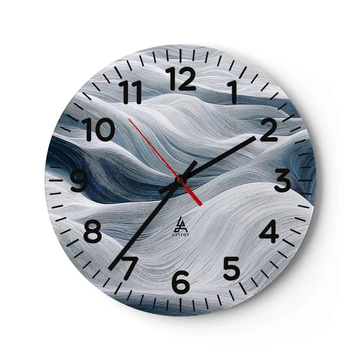 Wandklok - Klok - Witte en blauwe golven - 40x40 cm
