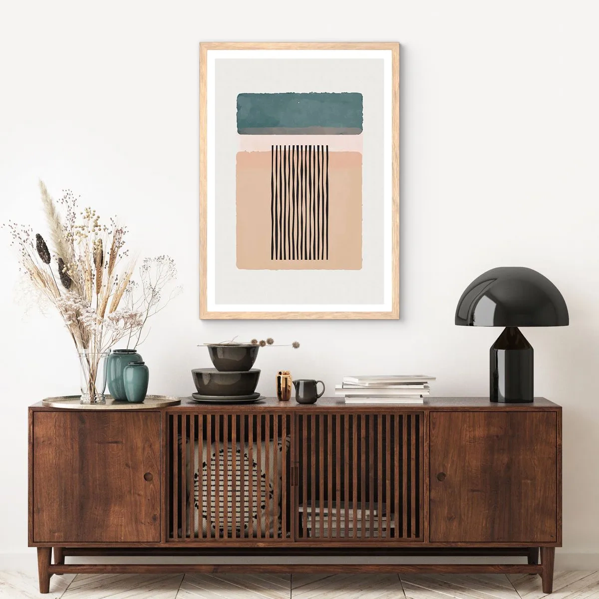 Een poster in een licht eiken lijst - Alles is oke - 50x70 cm
