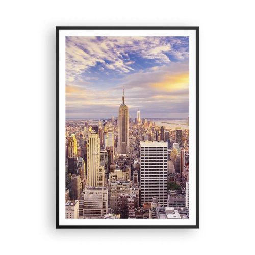 Poster in een zwarte lijst - Reik alleen naar de wolken - 70x100 cm