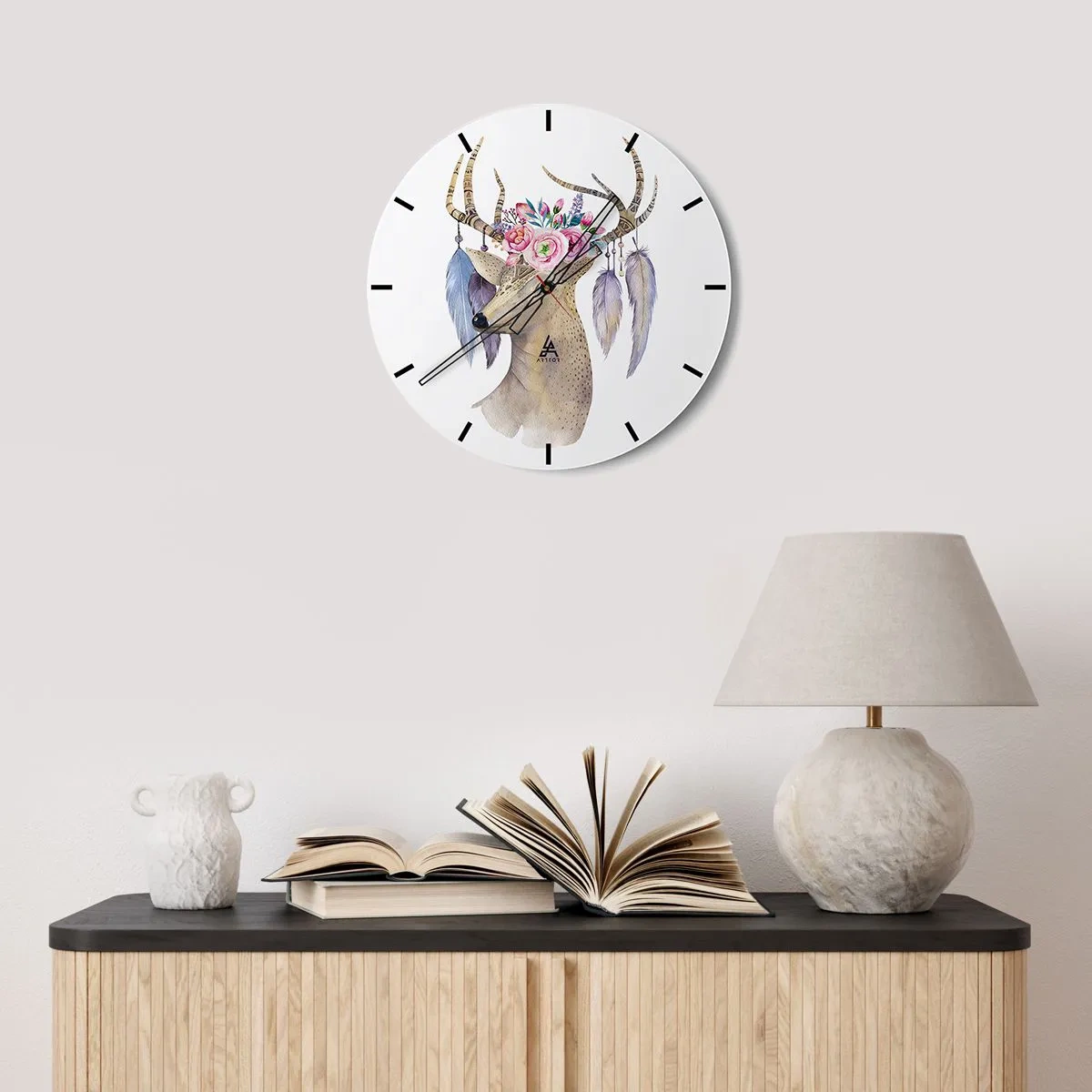 Wandklok - Klok - Zielgids - zachtaardig, onschuldig - 40x40 cm