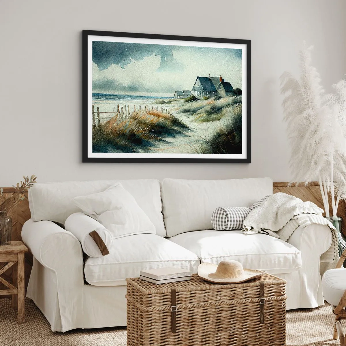 Poster in een zwarte lijst - Weg van de drukte - 70x50 cm