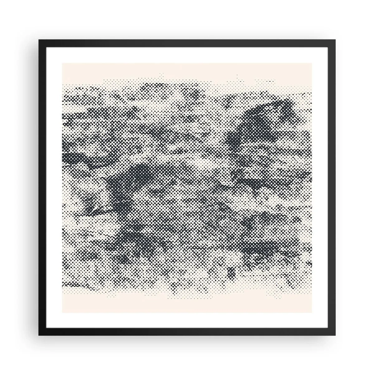 Poster in een zwarte lijst - Mistige compositie - 60x60 cm