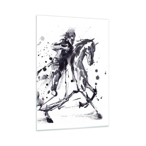 Schilderen op glas - Zwarte ridder - 50x70 cm