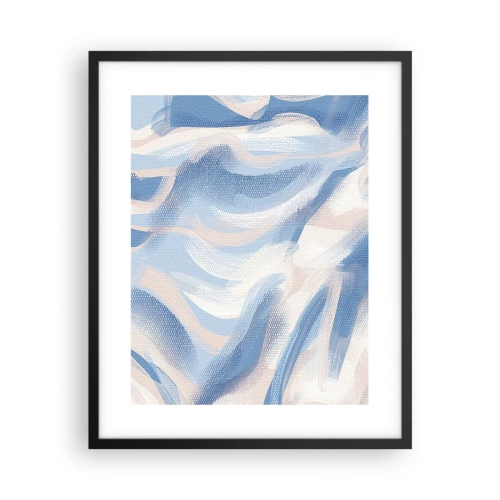 Poster in een zwarte lijst - Blauwe golven - 40x50 cm