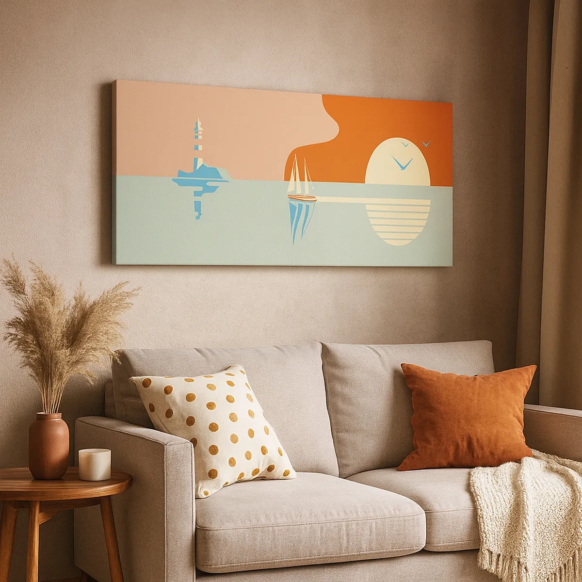 Schilderen op canvas - Het perfecte zeelandschap - 30x30 cm