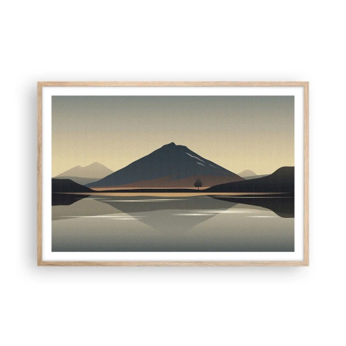 Een poster in een licht eiken lijst - Spiegelreflectie - 91x61 cm