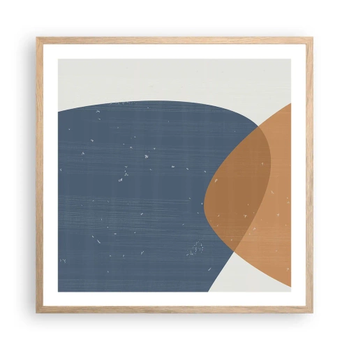 Een poster in een licht eiken lijst - Ovalen en invloeden - 60x60 cm