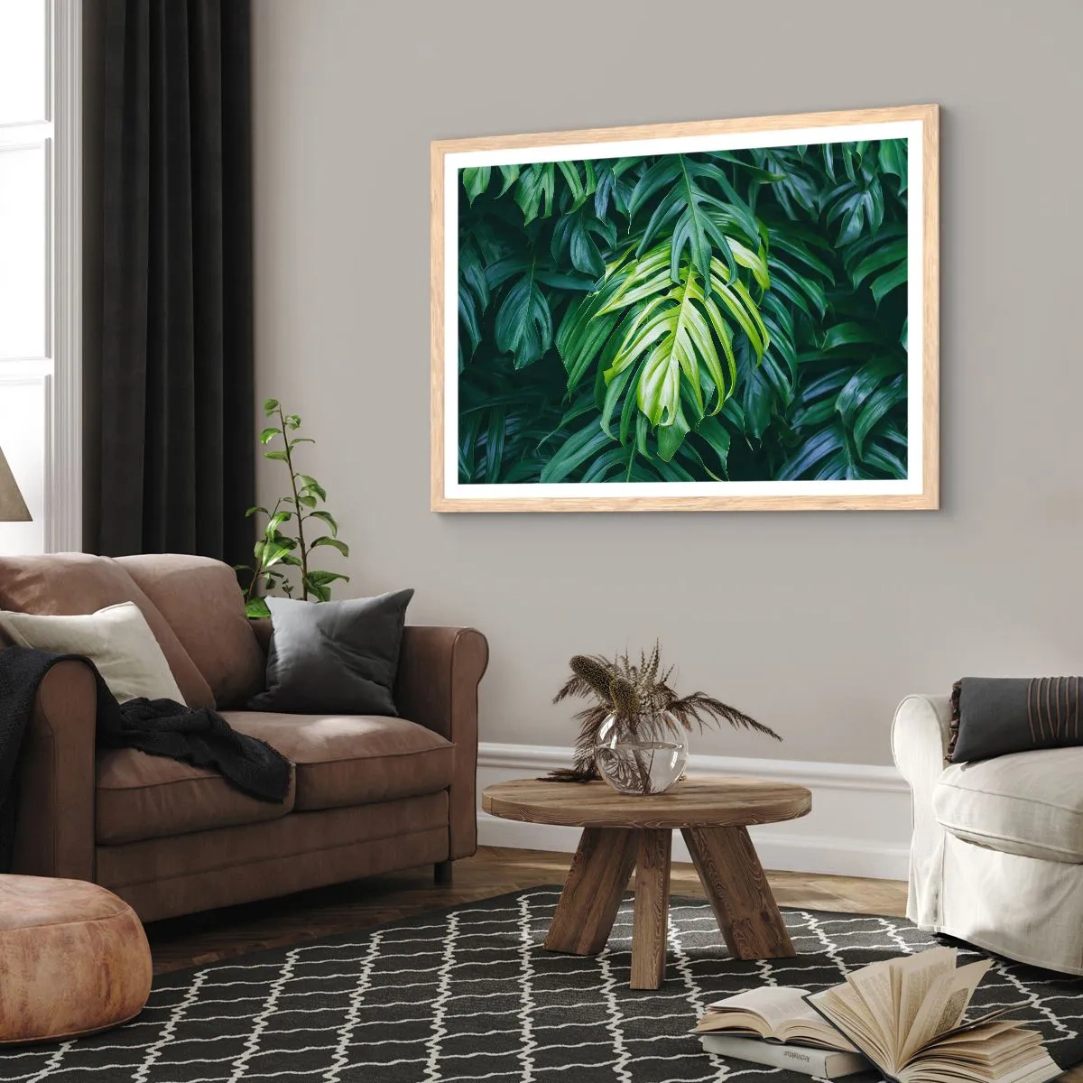 Een poster in een licht eiken lijst - Dompel jezelf onder in de frisheid - 91x61 cm