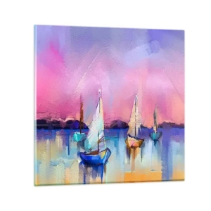 Schilderen op glas - Richting: breed water - 50x50 cm