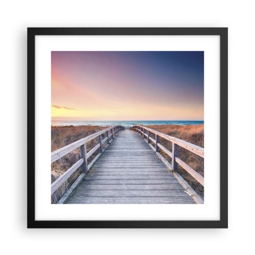 Poster in een zwarte lijst - Baltische avond aurora - 40x40 cm