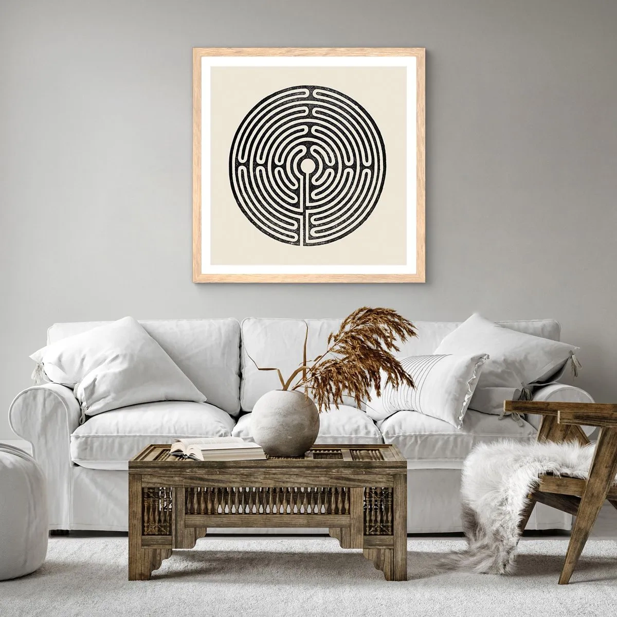 Een poster in een licht eiken lijst - Mysterieuze orde - 50x50 cm