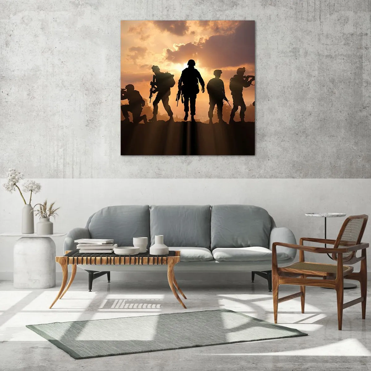 Schilderen op glas - Brothers in arms - 60x60 cm