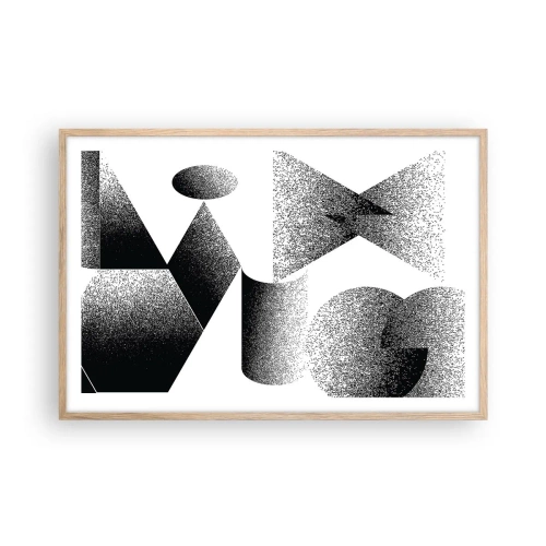 Een poster in een licht eiken lijst - Hoeken en ovalen - 91x61 cm