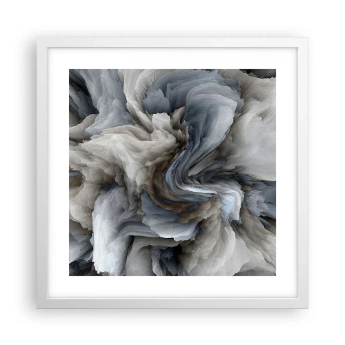 Poster in een witte lijst - Steen en bloem - 40x40 cm