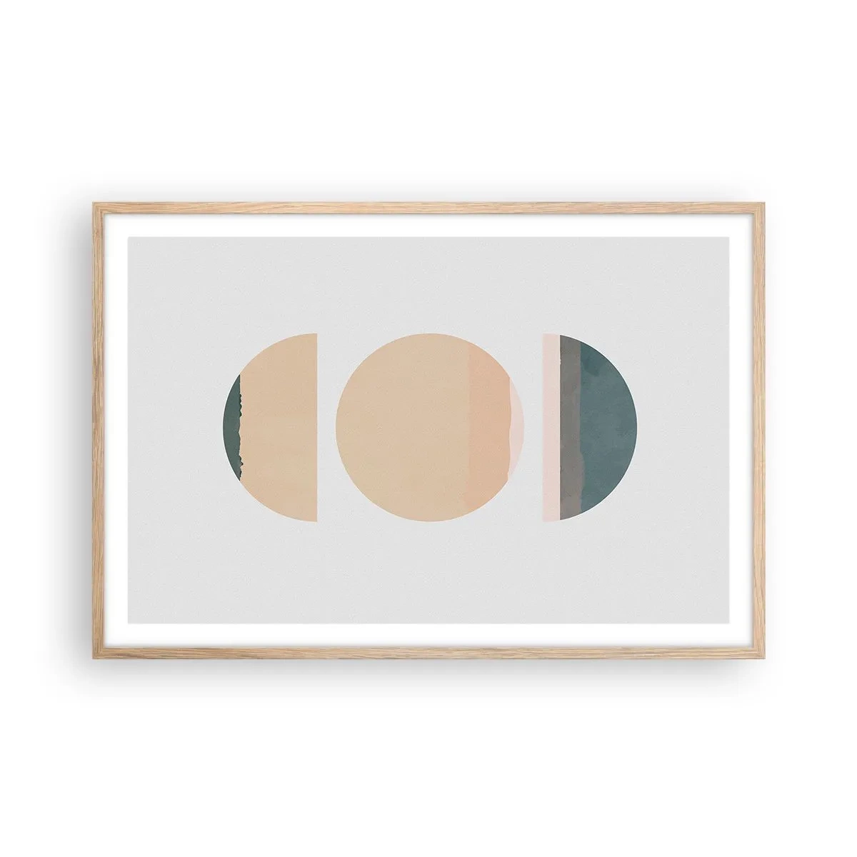 Een poster in een licht eiken lijst - Een Wiel achter een andere - 91x61 cm