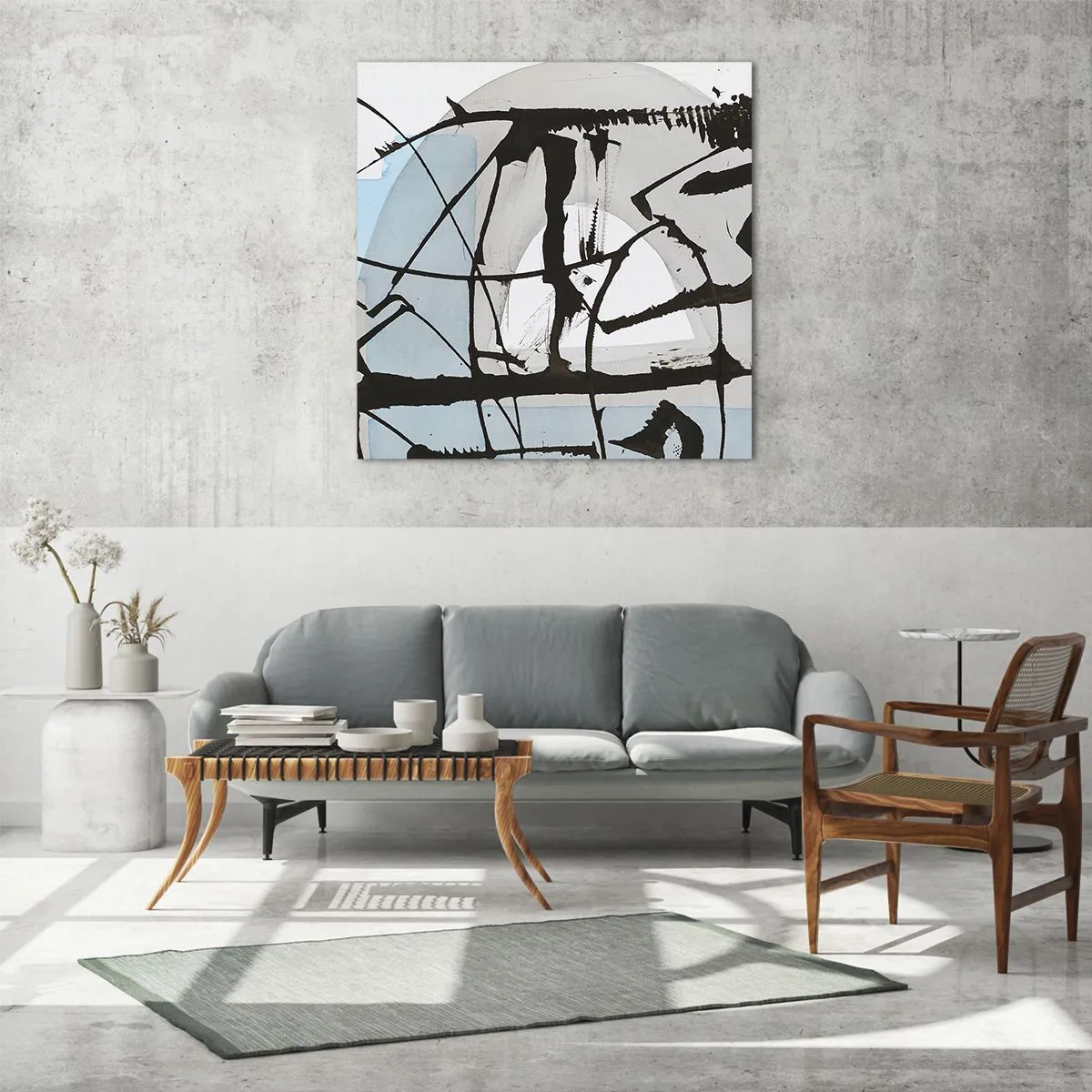 Schilderen op glas - Toch blauw - 40x40 cm