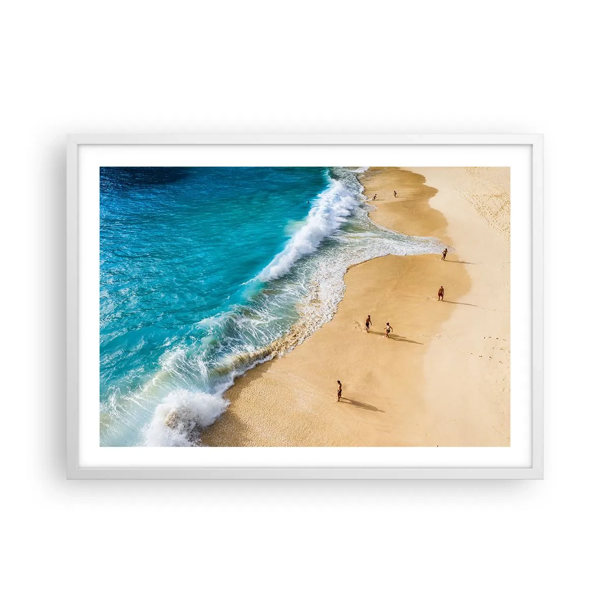 Poster in een witte lijst - En dan de zon, het strand… - 70x50 cm