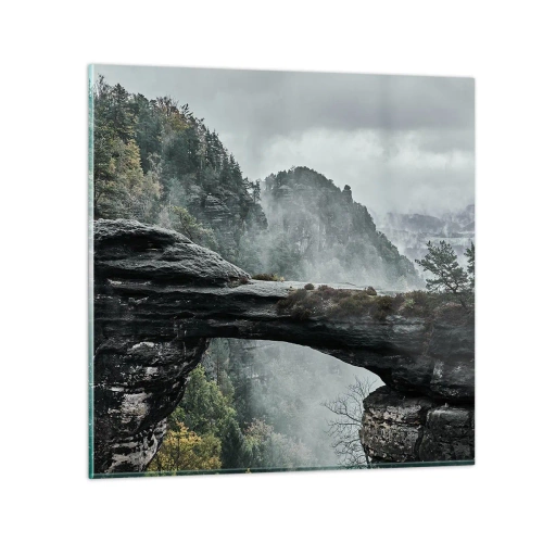 Schilderen op glas - Het avontuur gaat beginnen - 70x70 cm