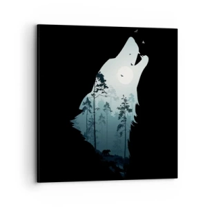 Schilderen op canvas - De stem van de bosnacht - 70x70 cm