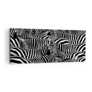 Schilderen op canvas - Groepsportret met strepen - 120x50 cm