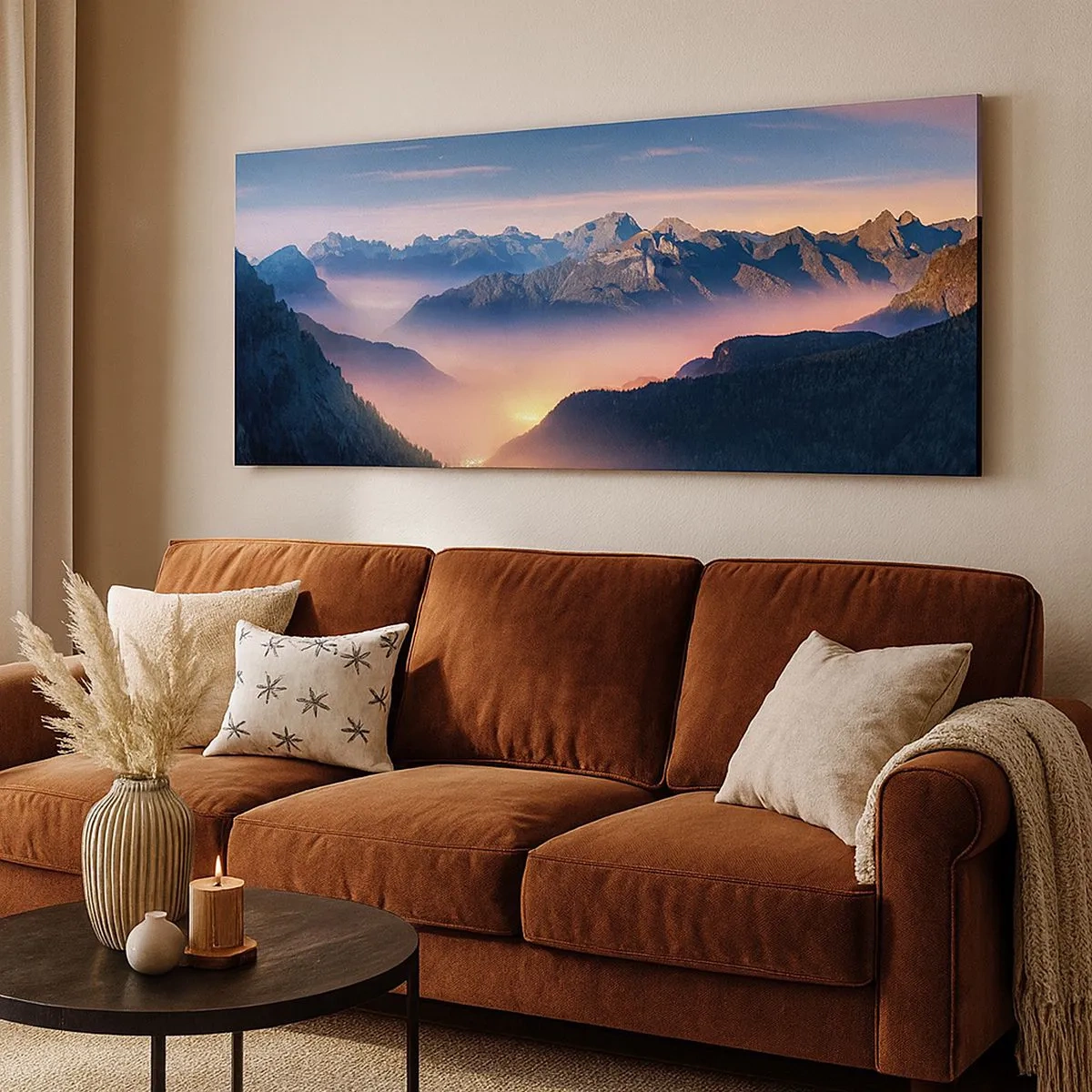 Schilderen op canvas - Licht in de dalen - 100x40 cm