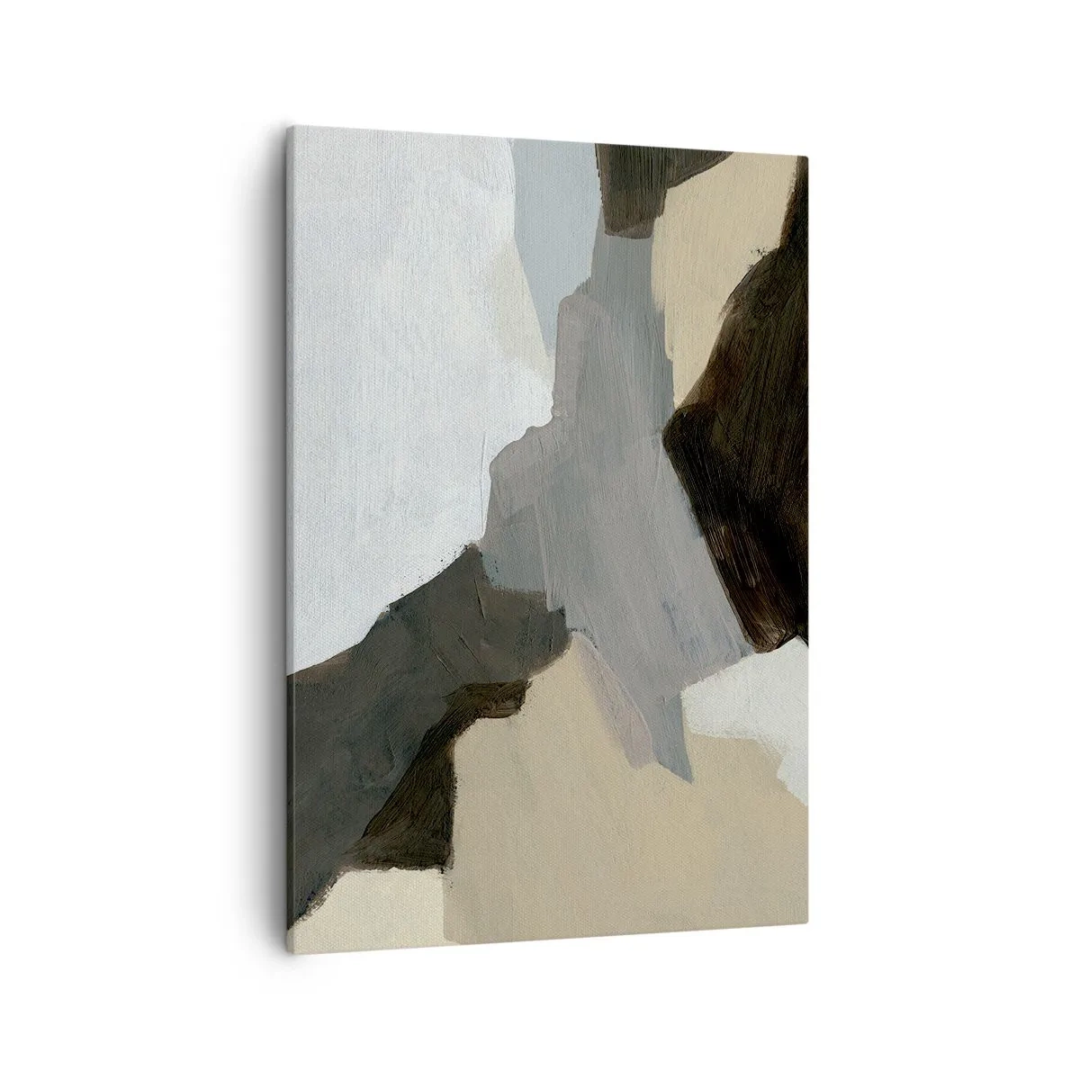 Schilderen op canvas - Abstractie: het kruispunt van grijs - 50x70 cm