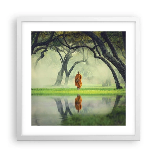 Poster in een witte lijst - Op weg naar verlichting - 40x40 cm