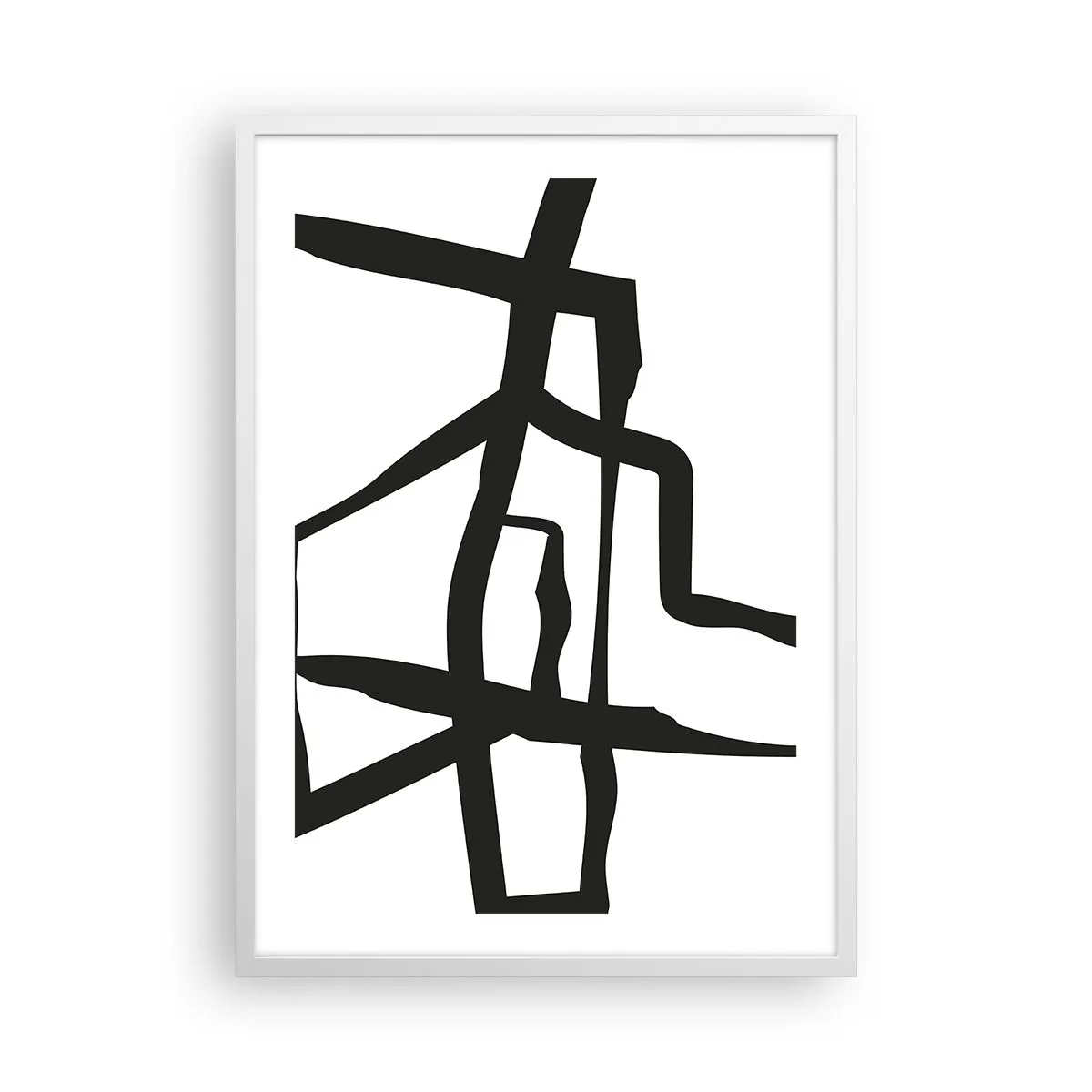 Poster in een witte lijst - Zwart-wit ontwerp - 50x70 cm