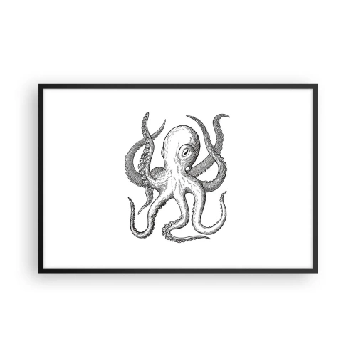 Poster in een zwarte lijst - Dansend met de golven - 91x61 cm