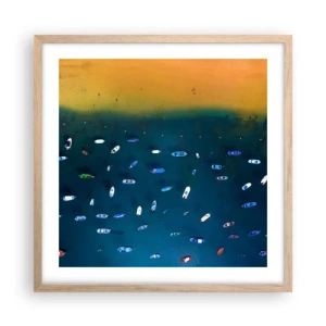 Een poster in een licht eiken lijst - Vakantie spel - 50x50 cm