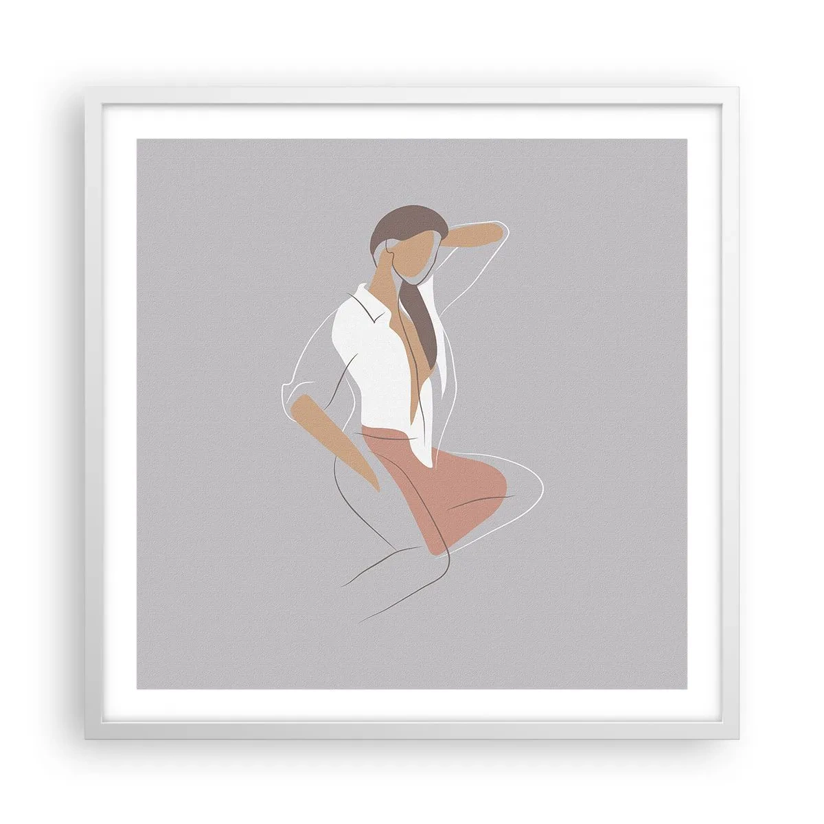 Poster in een witte lijst - Omtrek van gracieusheid - 60x60 cm