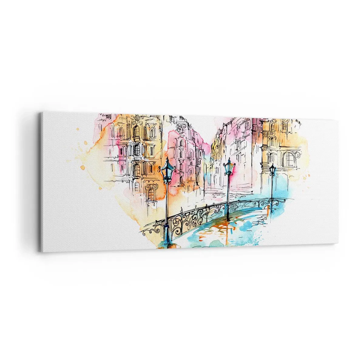 Schilderen op canvas - Het hart van de stad - 100x40 cm