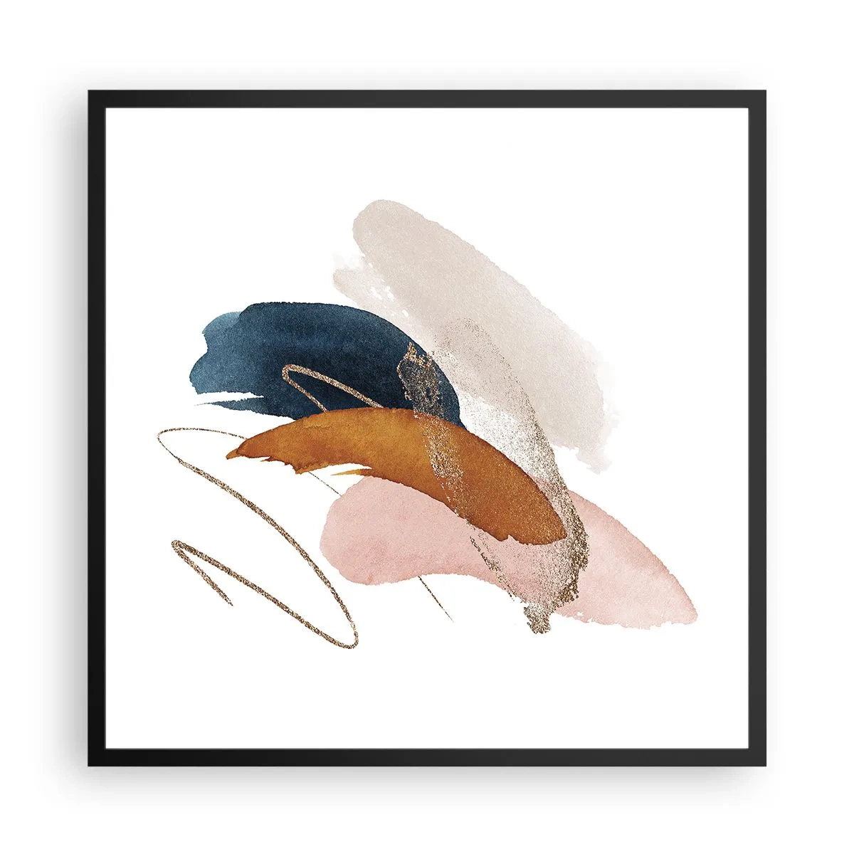Poster in een zwarte lijst - Gevleugelde compositie - 60x60 cm