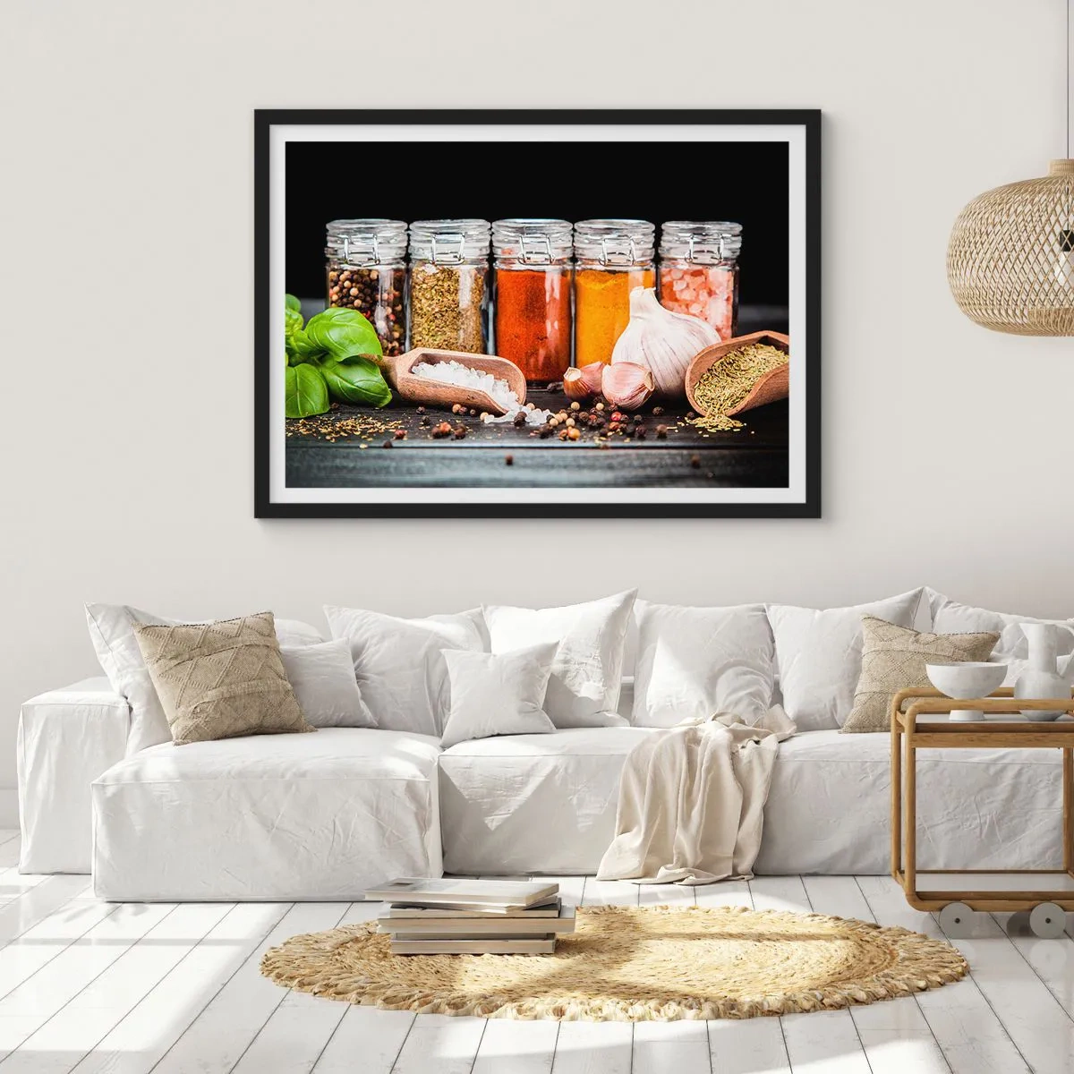 Poster in een zwarte lijst - Zodat het leven smaak heeft - 40x30 cm