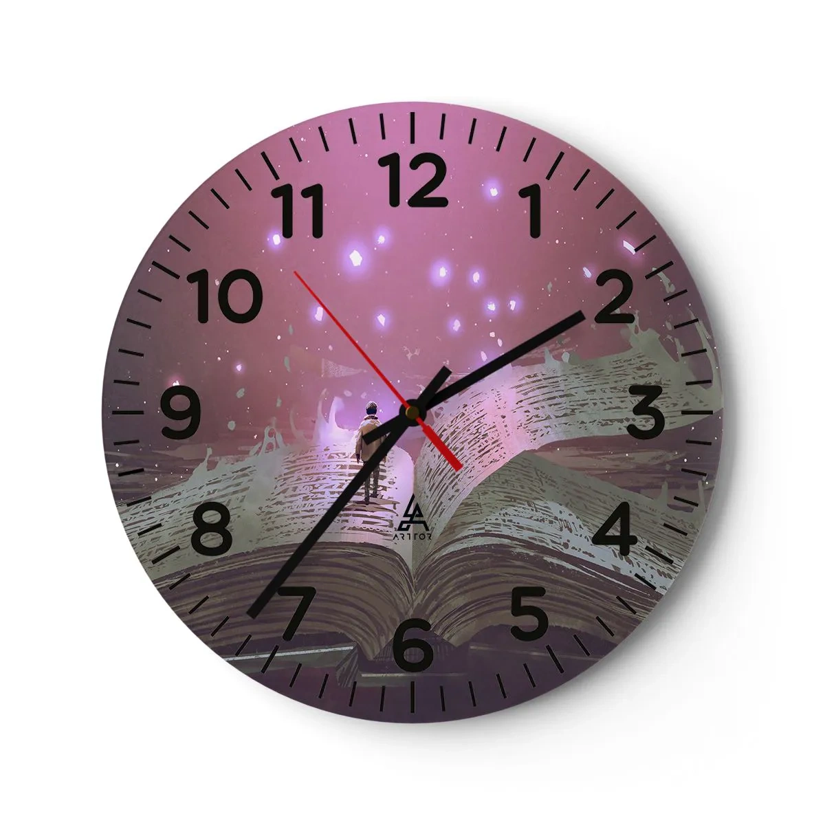 Wandklok - Klok - Uitnodiging voor een andere wereld - lees! - 40x40 cm