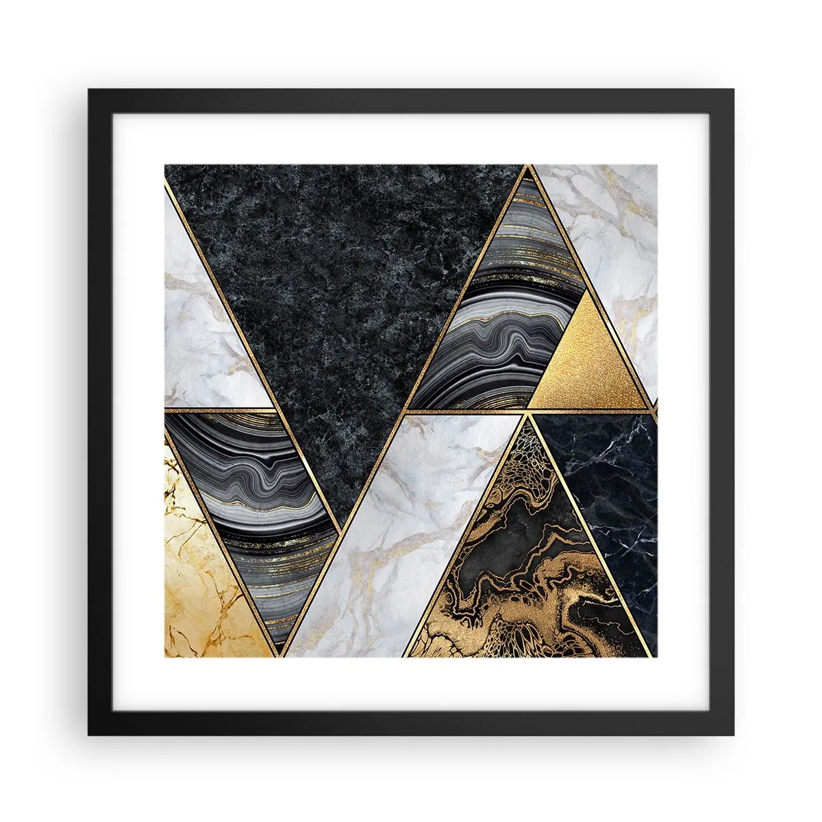 Poster in een zwarte lijst - Steen bij steen - 40x40 cm